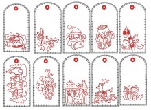 Stickserie ITH - Anhänger Xmas Tangles 2